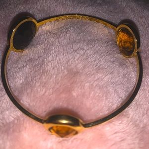 COPY - hendri bendel gold plated 3 rhinestone design, authentic